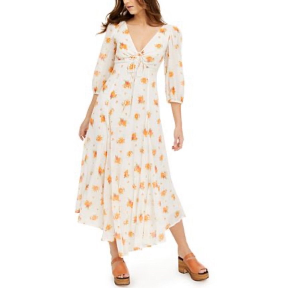 Sea Glass Midi Dress in Ivory combo
